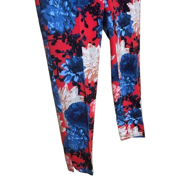 Talbots Chatham Coral White and Blue Dalia Pants with Side Zipper Size 4P - Picture 2 of 12